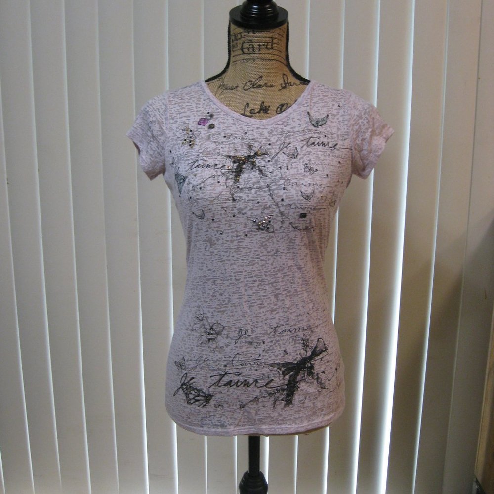 NWOT Express purple graphic tee t shirt top XS extra small